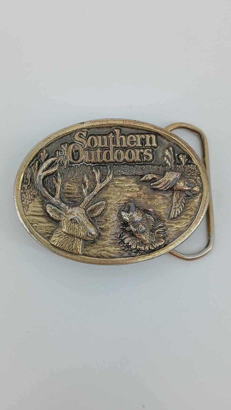 Brass belt buckle, Southern Outdoors Magazine 1986 Limited Edition